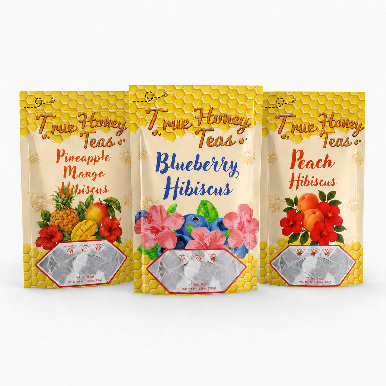 Hibiscus Tea Trio – Blueberry, Pineapple Mango & Peach