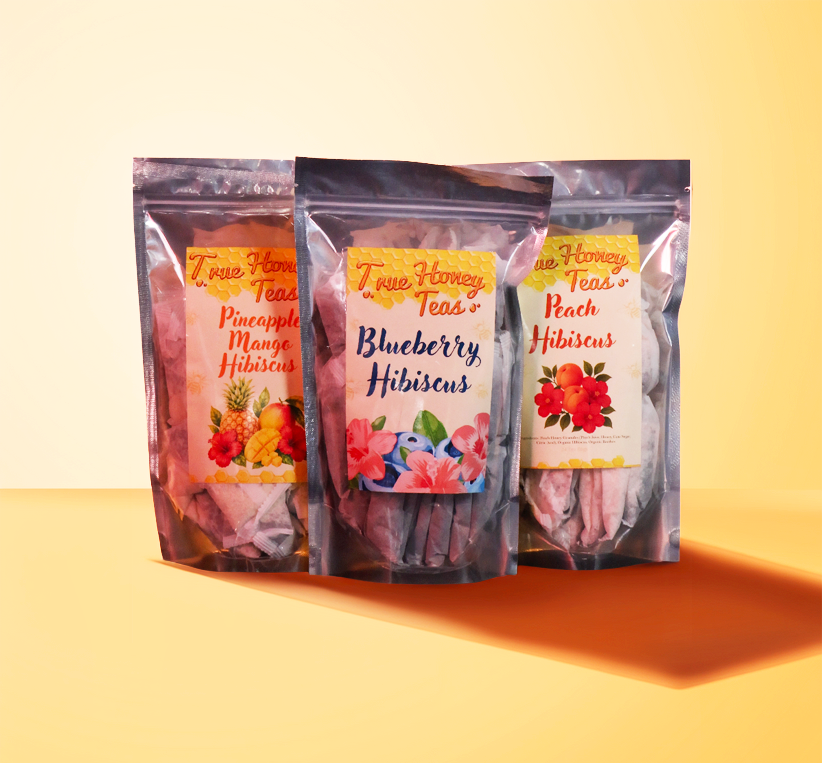 Hibiscus Tea Trio – Blueberry, Pineapple Mango & Peach